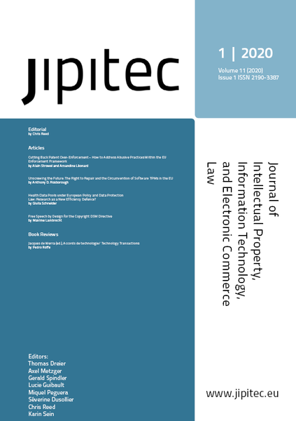 JIPITEC 11 (1) 2020 Cover